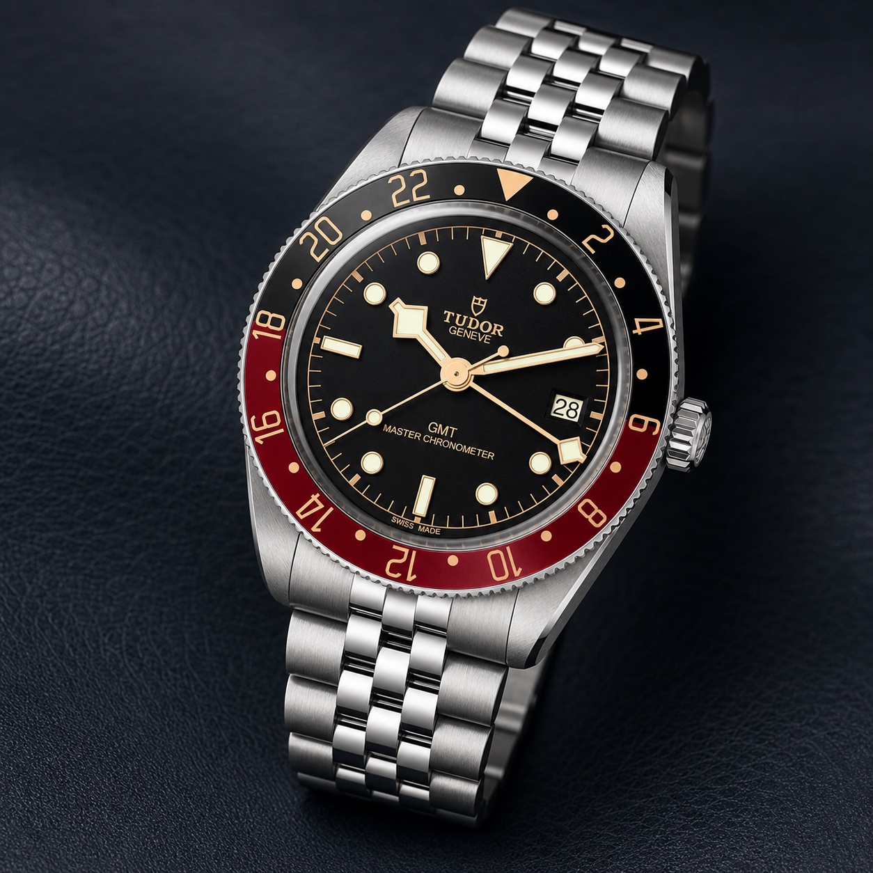Unworn Tudor Black Bay 58 GMT, front three-quarter view